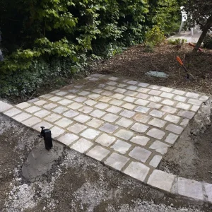 Création allée pavée depuis portail